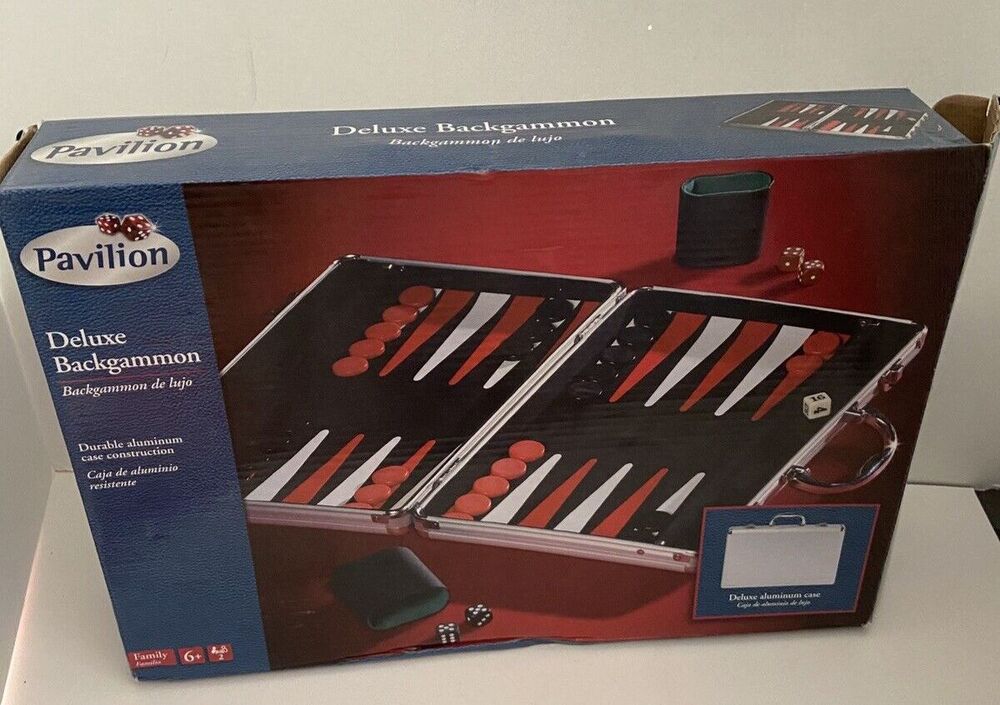 Pavilion Toys 'R Us Backgammon In Silver Case Black White Red